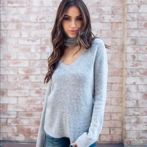 NWT - Grey Sweater with Detachable Collar